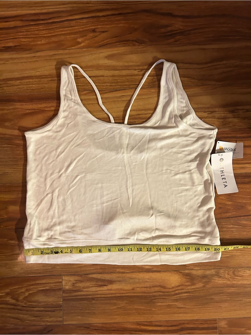 Athleta Carl stone white Serenity V Back Tank. LP new with tags. - Picture 12 of 14